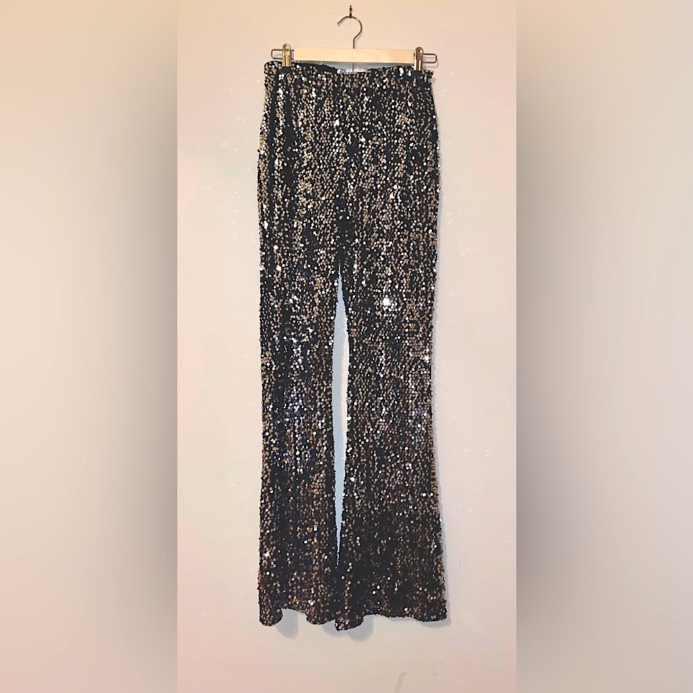 No Boundaries Sequin Flare Pants Disco Retro 80s 90s Y2K Style New Year Holiday